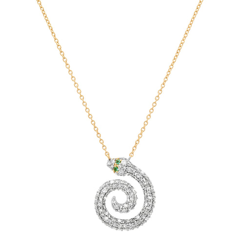 Milestones by AB for Eriness Pave Diamond Coiled Snake Necklace