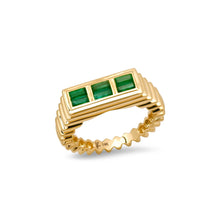 Fluted Gemstone Colorblock Ring