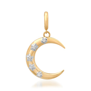 Chic Diamond Moon Crescent Charm Pendant