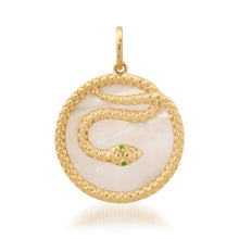 Python Mother of Pearl Snake Charm Pendant