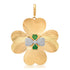 Jumbo Emerald & Diamond Fluted Clover Charm Pendant