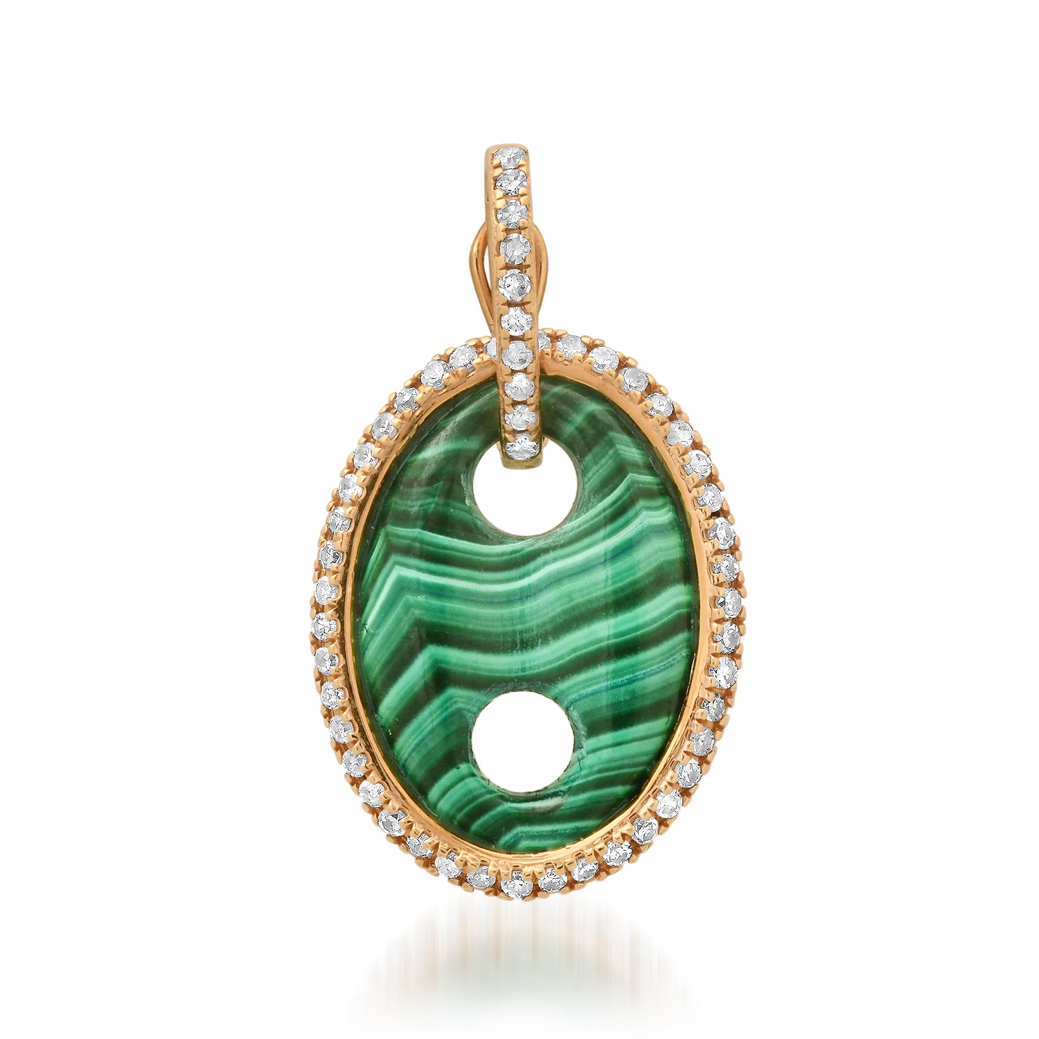 Malachite & Diamond Mariner Charm Pendant