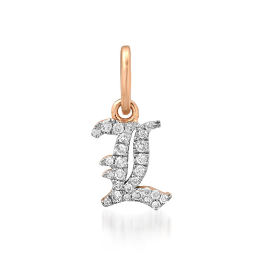 Mini Old English Diamond Initial Charm
