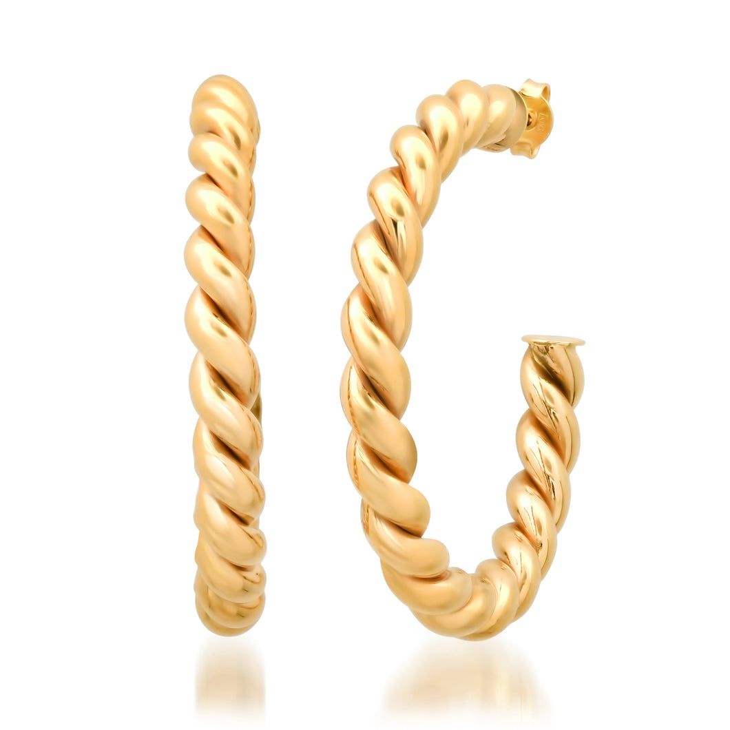 Braided Beauty Gold Hoop Earrings