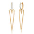 Elongated Happy Heart Diamond Drop Huggie Hoops