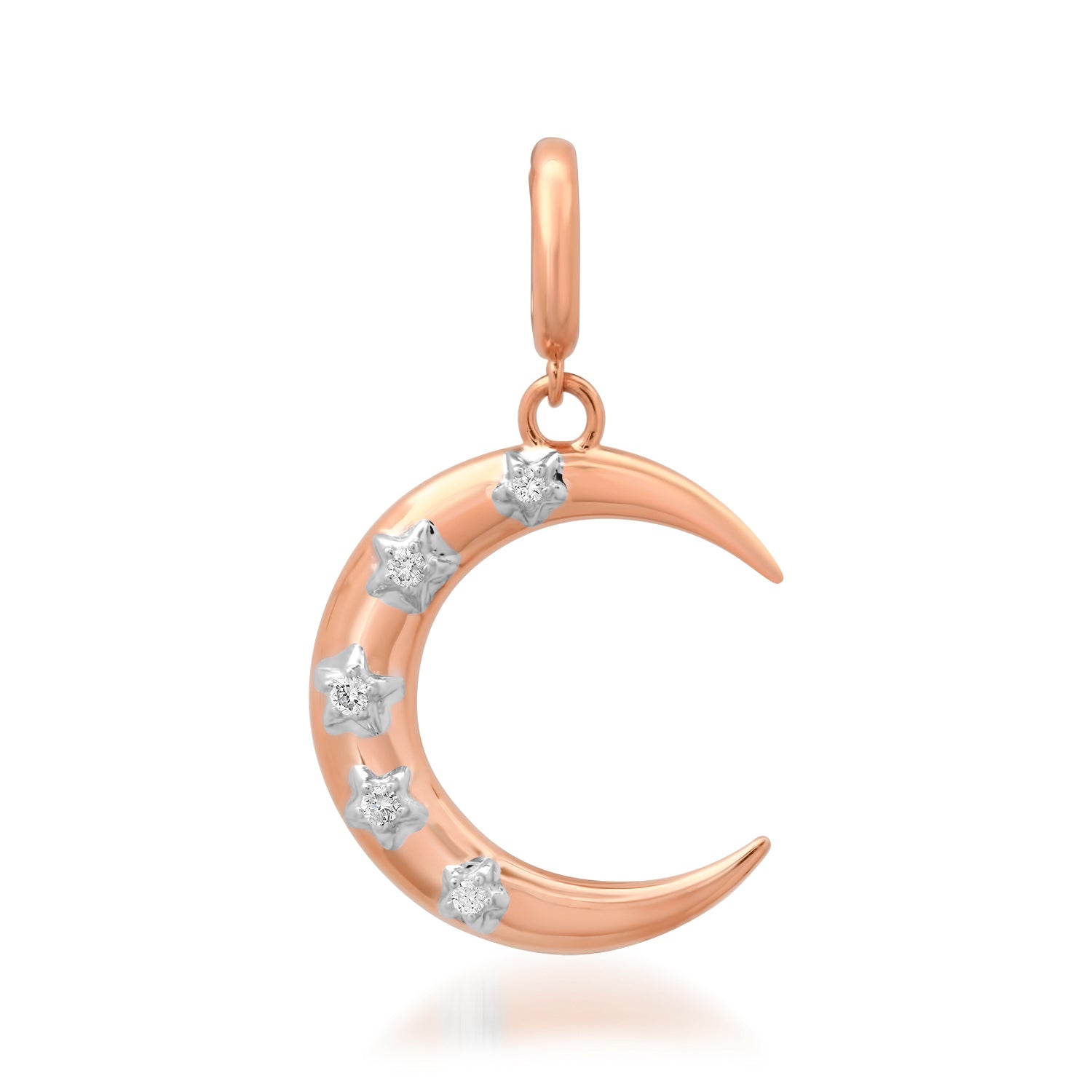 Chic Diamond Moon Crescent Charm Pendant