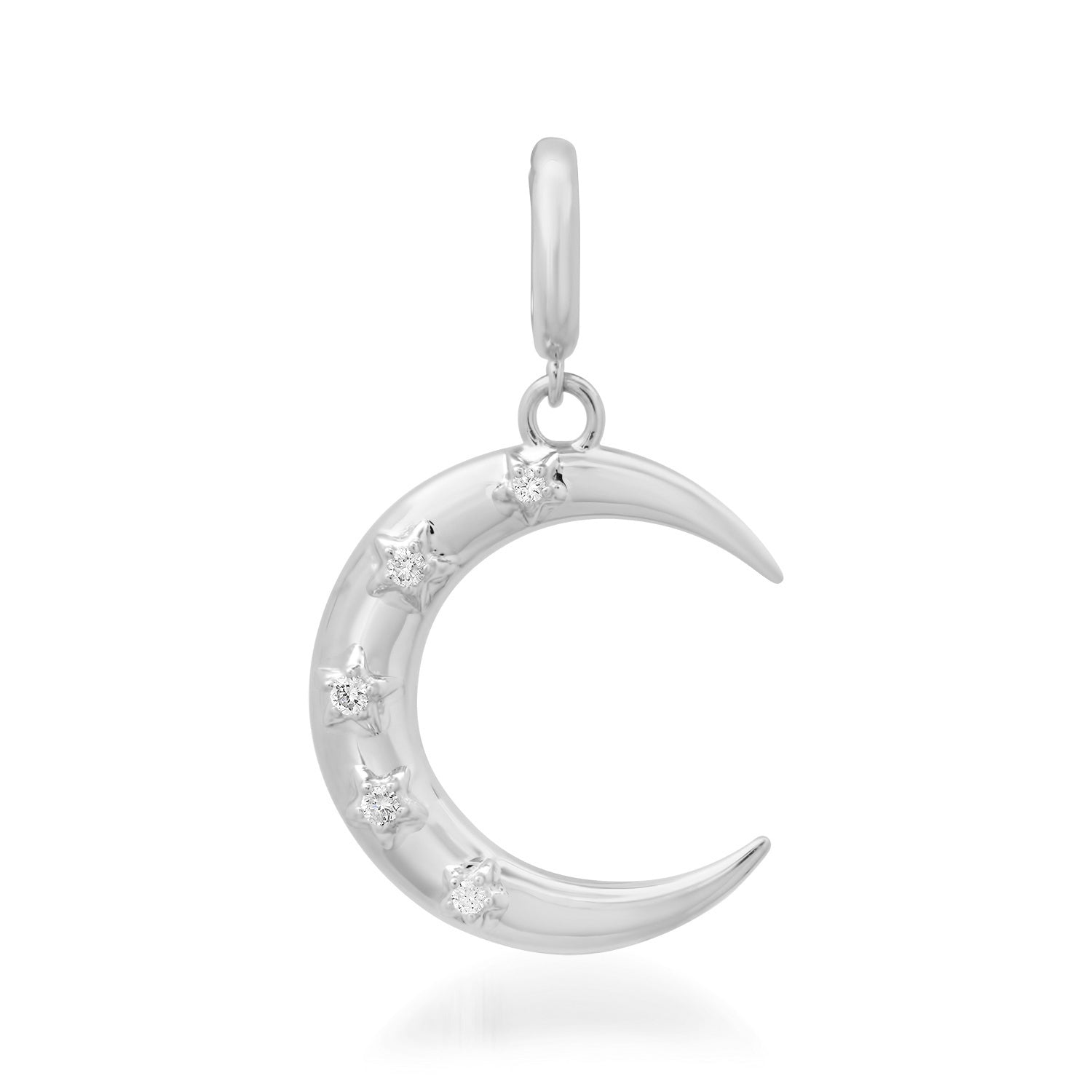 Chic Diamond Moon Crescent Charm Pendant