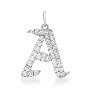 Gothic Diamond Initial Charm