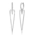 Elongated Happy Heart Diamond Drop Huggie Hoops