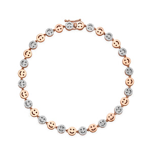 Glitzy Diamond & Gold Smiley Bracelet