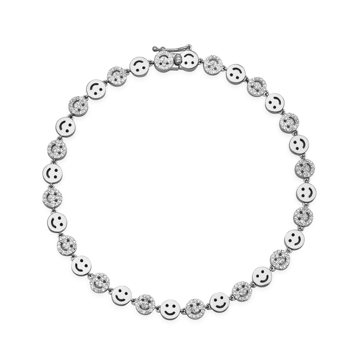 Glitzy Diamond & Gold Smiley Bracelet