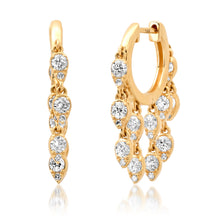 Diamond Pear Illusion Shaker Huggie Hoop Earrings