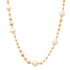 Pearl & Gold Ball Chain Necklace with Diamond Clasp
