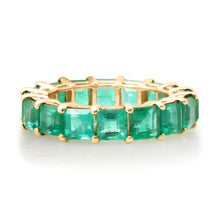 Green Queen Emerald Cut Emerald Eternity Band Ring