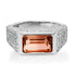 Emerald Cut Pink Tourmaline & Diamond Statement Ring