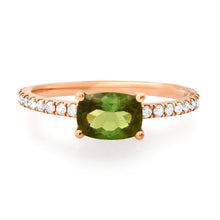 Saturated Oval Gemstone & Diamond Stacking Ring