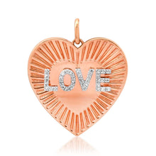 Diamond Fluted Love Heart Charm