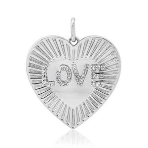 Diamond Fluted Love Heart Charm