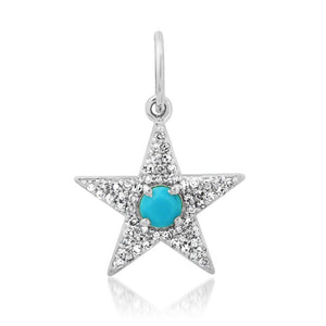 Stunning Gemstone & Diamond Star Charm Pendant