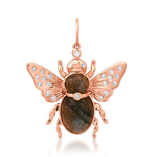 Take Flight Luminescent Gemstone & Diamond June Bug Charm Pendant