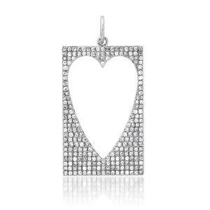 Picture This Framed Diamond Heart Cut Out Charm Pendant