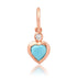 Mini Turquoise & Diamond Heart Charm