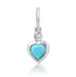 Mini Turquoise & Diamond Heart Charm