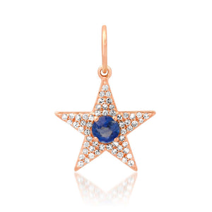 Stunning Gemstone & Diamond Star Charm Pendant