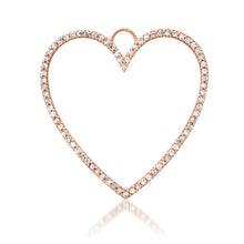 Skinny Diamond Heart Outline Charm