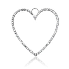 Skinny Diamond Heart Outline Charm