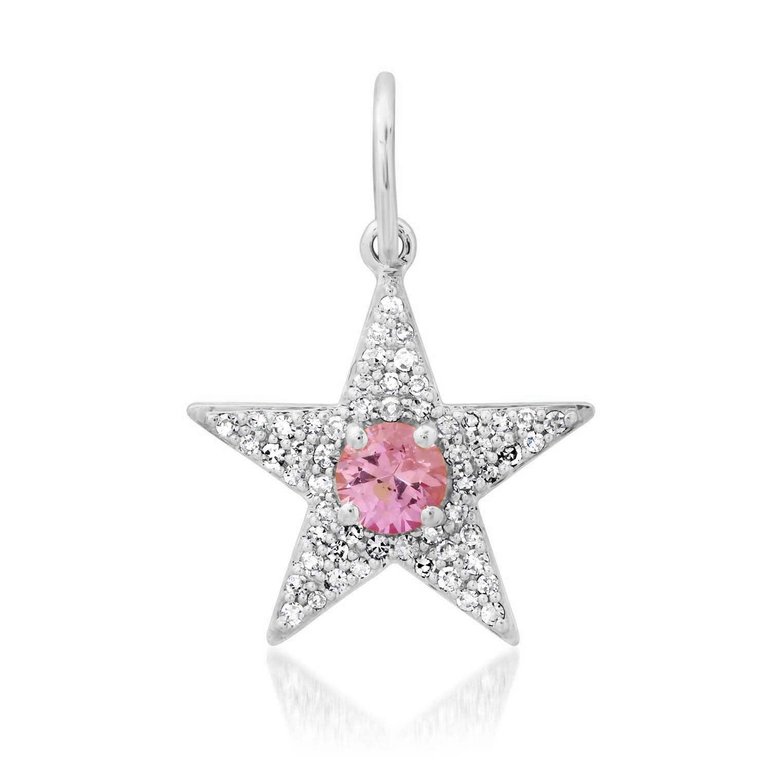 Stunning Gemstone & Diamond Star Charm Pendant