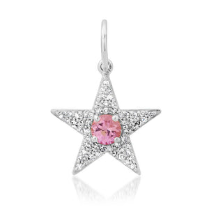 Stunning Gemstone & Diamond Star Charm Pendant