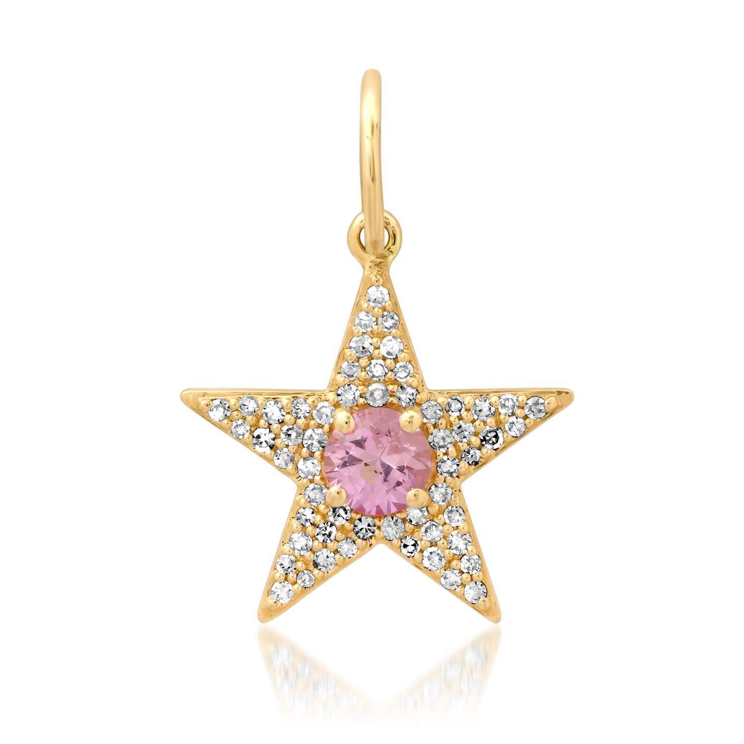 Stunning Gemstone & Diamond Star Charm Pendant