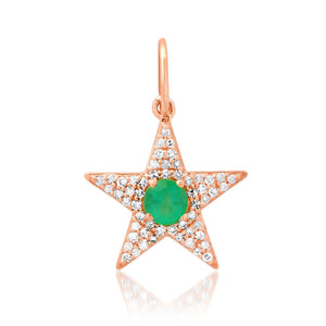 Stunning Gemstone & Diamond Star Charm Pendant