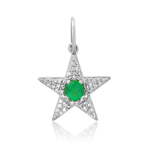 Stunning Gemstone & Diamond Star Charm Pendant