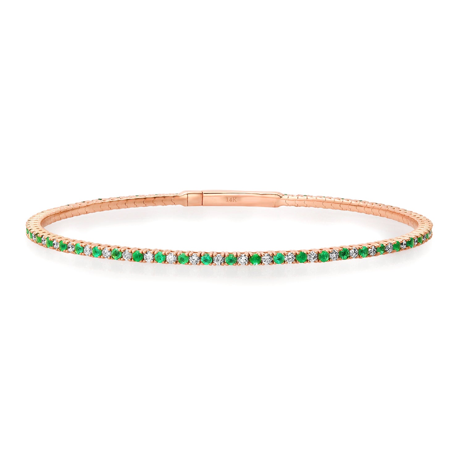 Emerald & Diamond Eternity Flex Bracelet