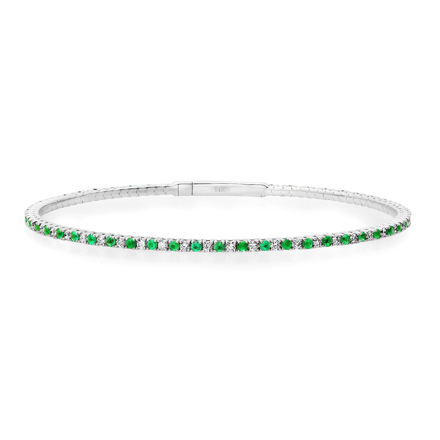 Emerald & Diamond Eternity Flex Bracelet