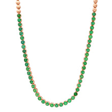 Juicy Emerald Rounds Tennis Necklace