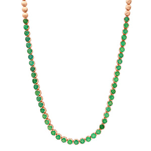 Juicy Emerald Rounds Tennis Necklace