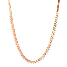 Square Gold Collar Necklace with Diamond Spikes