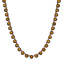 Vibrant Topaz or Citrine Rounds Necklace with Rhodium