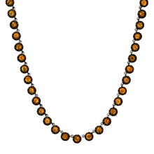 Vibrant Topaz or Citrine Rounds Necklace with Rhodium