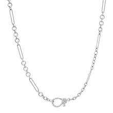 Thin In The Mix Solid Chain Necklace with Diamond Clasp