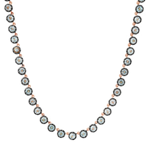Vibrant Topaz or Citrine Rounds Necklace with Rhodium