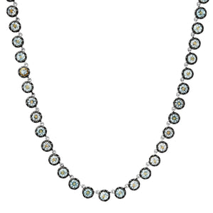 Vibrant Topaz or Citrine Rounds Necklace with Rhodium