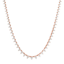 Three Prong Graduated Trio Diamond Tennis Necklace