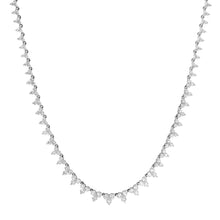 Three Prong Graduated Trio Diamond Tennis Necklace