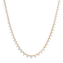 Three Prong Graduated Trio Diamond Tennis Necklace