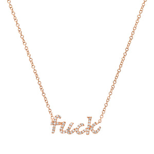 Diamond Cursive Fuck Necklace