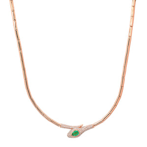 Slither Emerald Segmented Snake Collar Necklace